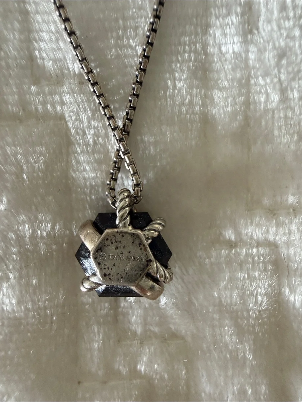 Authentic David Yurman Silver Cable Knot Pendant Necklace